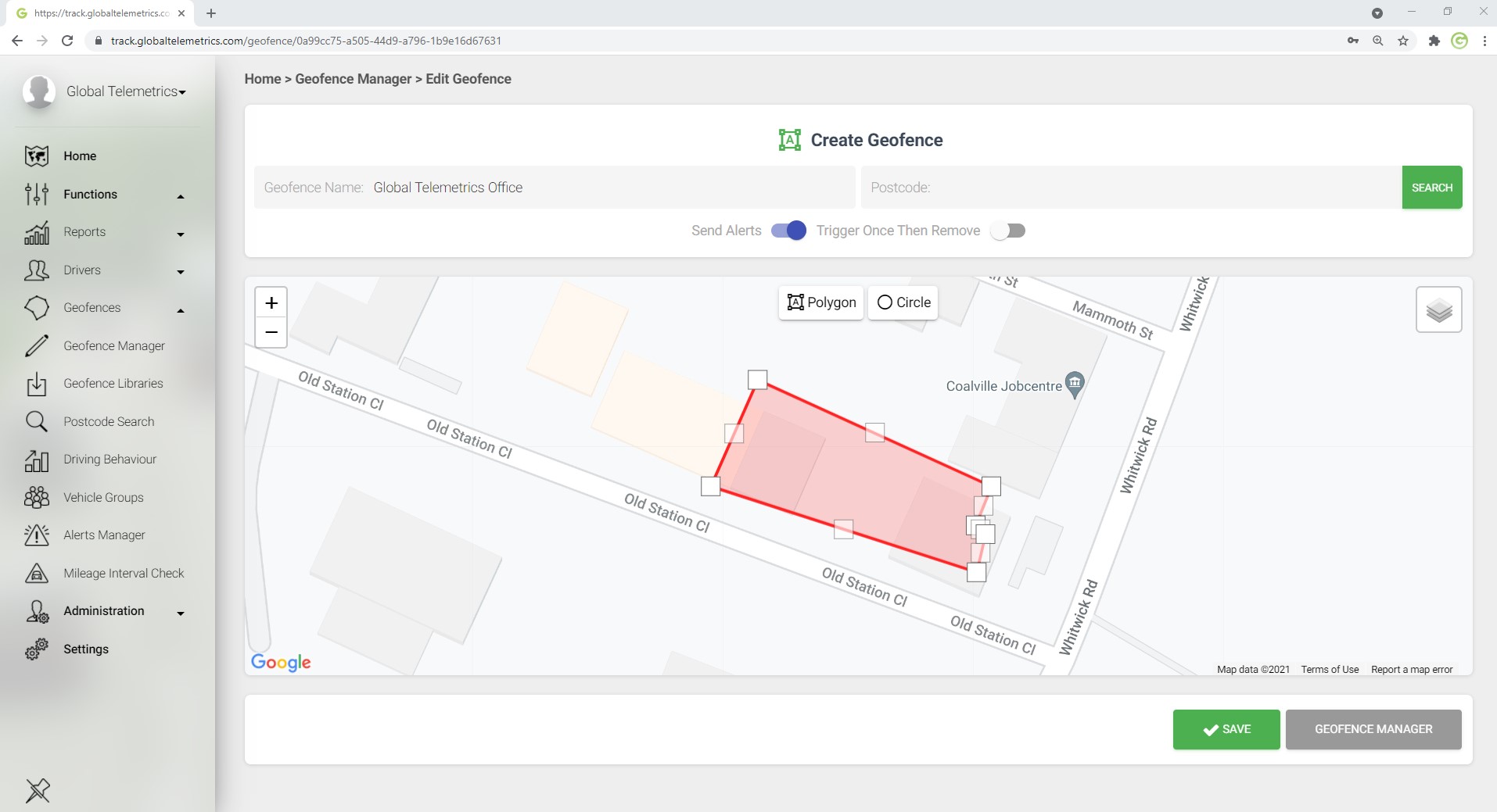 Polygon Geofence